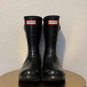 Women's Original Short Black Gloss Rain Boots Size 6